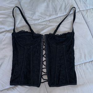 Black lace corset